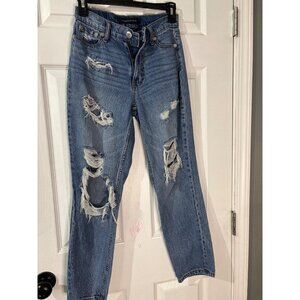 Aeropostale Mom Jean Distressed Women's size 00 Medium Blue Denim jeans